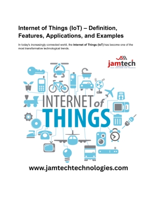 Internet of Things (IoT)  Definition Features Applications and Examples