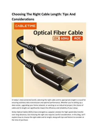 Choosing The Right Cable Length_ Tips And Considerations