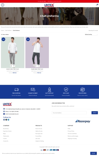 Lintex - India’s Reliable Source for Chef Coats & Kitchen Uniforms