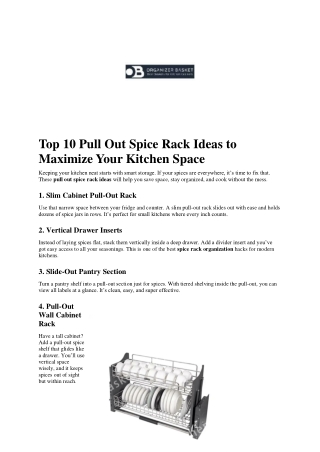 Top 10 Pull Out Spice Rack Ideas to Maximize Your Kitchen Space