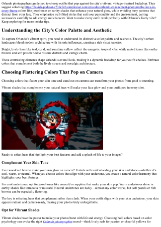 orlando photographers guide you to choose outfits