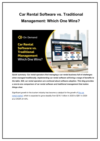 Car Rental Software vs. Traditional Management Which One Wins