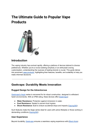 The Ultimate Guide to Popular Vape Products