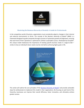 mastering the business hierarchy of needs a guide