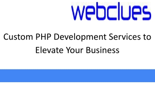 Custom PHP Development Services to Elevate Your Business