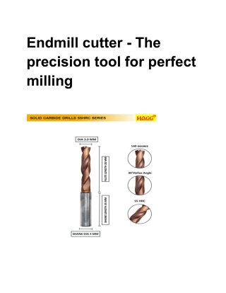 endmill cutter the precision tool for perfect