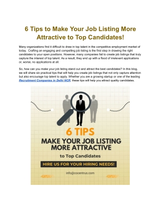 6 Tips to Make Your Job Listing More Attractive to Top Candidates!