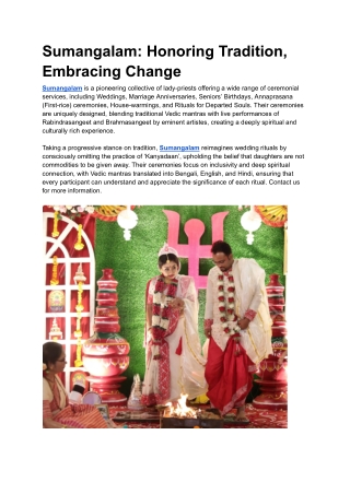 Sumangalam_ Honoring Tradition, Embracing Change