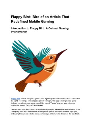 flappy bird bird of an article that redefined
