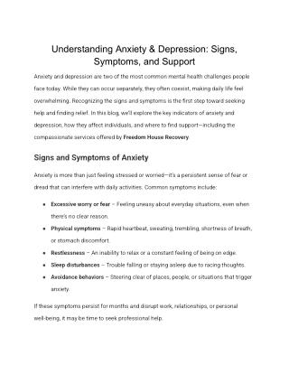Understanding Anxiety & Depression_ Signs, Symptoms, and Support
