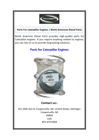 Parts For Caterpillar Engines  North American Diesel Parts