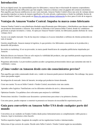 Ventajas de Amazon Vendor Central: Impulsa tu marca como fabricante