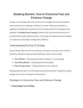 Breaking Barriers_ How to Overcome Fear and Embrace Change
