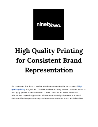 High Quality Printing Services _ Professional Print Solutions by Ninety Two