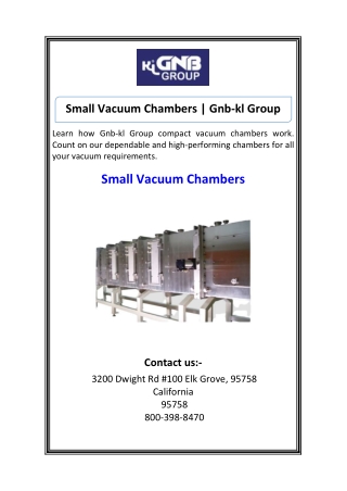 Small Vacuum Chambers  Gnb-kl Group