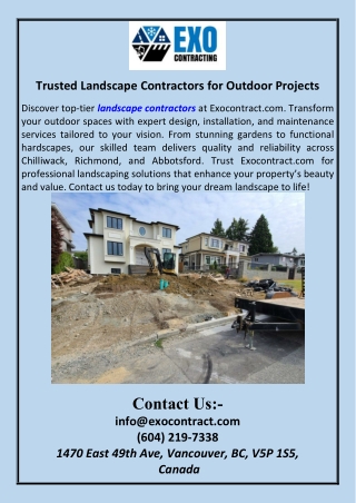 Trusted Landscape Contractors for Outdoor Projects