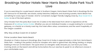 Brookings Harbor Hotels Near Harris Beach State Park You’ll Love