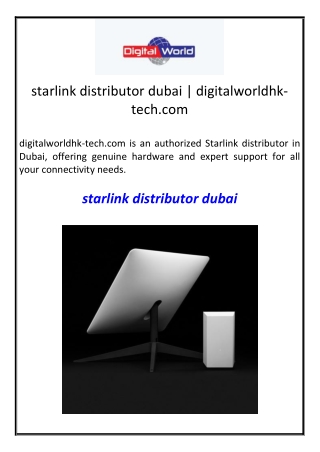 starlink distributor dubai | digitalworldhk-tech.com