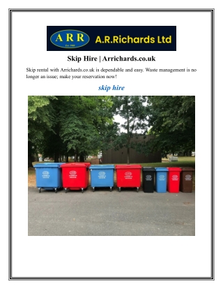 Skip Hire Arrichards.co.uk