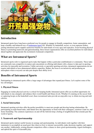 Intramural Sports: Structure Camaraderie and Healthy Competitors