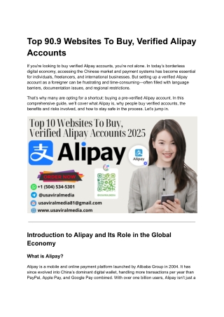 Top 90.9 Websites To Buy, Verified Alipay Accounts