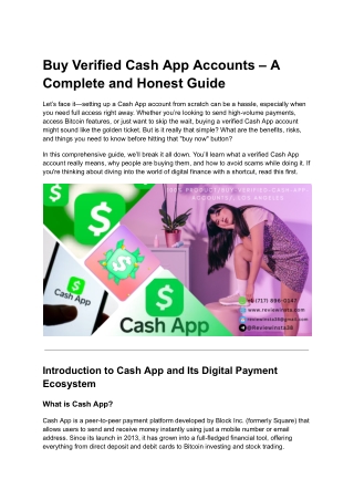 Get Ready for How to Buy Verified Cash App Accounts in 2025