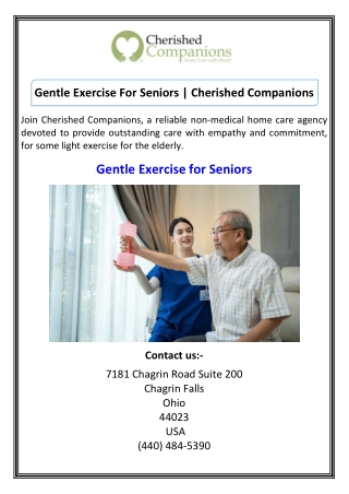 Gentle Exercise For Seniors  Cherished Companions
