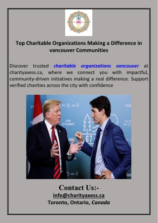 Top Charitable Organizations Making a Difference in vancouver Communities 1
