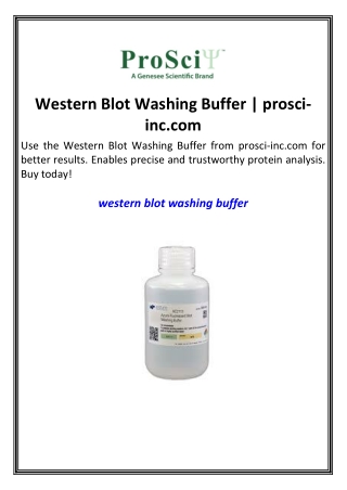 Western Blot Washing Buffer | prosci-inc.com
