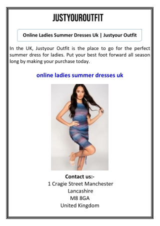 Online Ladies Summer Dresses Uk  Justyour Outfit