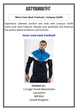 Mens Crew Neck Tracksuit Justyour Outfit
