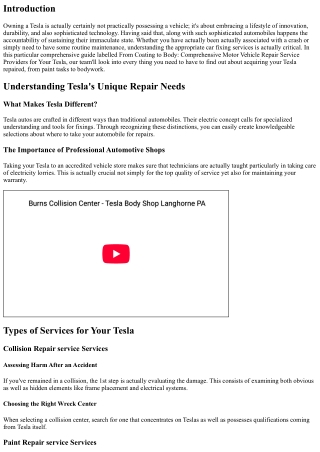 From Coating to Body: Comprehensive Automobile Fixing Providers for Your Tesla