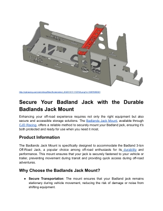 Secure Your Badland Jack with the Durable Badlands Jack Mount  _ Blog Post Content 4 _ Month 1