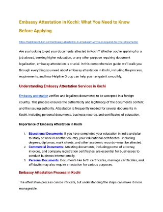 embassy attestation in kochi what you need to know
