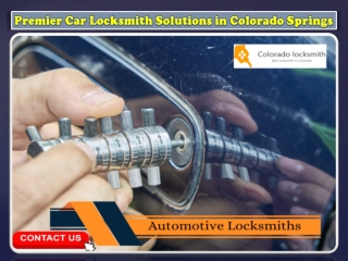 Premier Car Locksmith Solutions in Colorado Springs