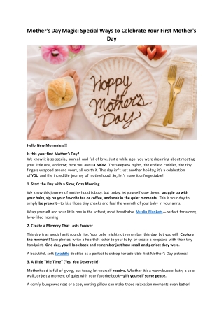 Mother Day Magic Special Ways to Celebrate Your First Mother Day
