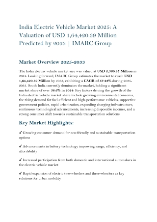 Electric Vehicle Market Size in India
