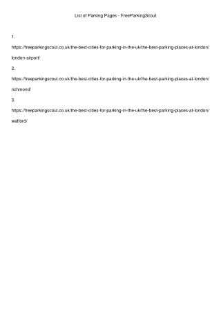 list of parking pages freeparkingscout