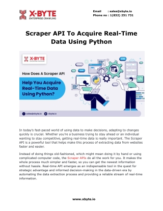 Scraper API To Acquire Real-Time Data Using Python