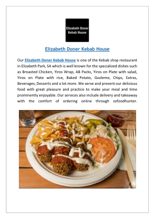 Elizabeth Doner Kebab House | Takeaway & Delivery | Dine-in