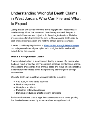 Understanding Wrongful Death Claims in West Jordan_ Who Can File and What to Expect