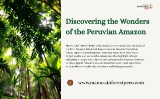 Top Wildlife Encounters in the Manu Reserved Zone with Manu RainForest Peru