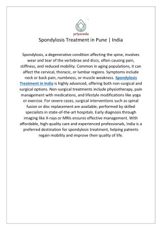 Spondylosis Treatment in Pune: Treat the disease Ayurvedic way