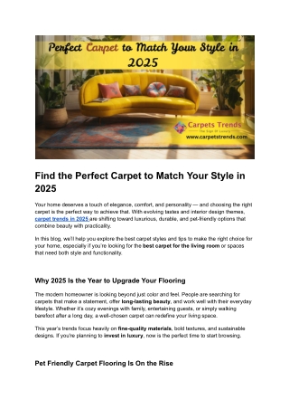 find the perfect carpet to match your style