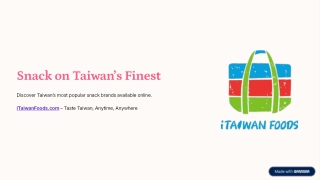 Snack on Taiwan's Finest – Discover Authentic Taiwanese Treats Online
