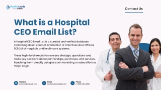 Hospital CEO Email List | 2025 Verified Contacts