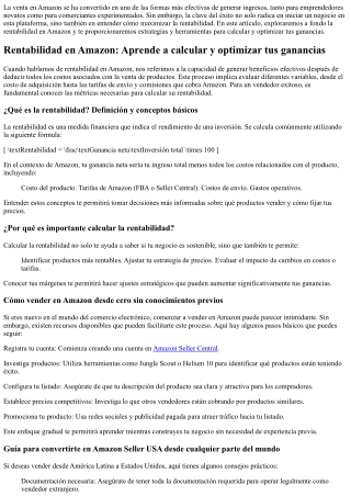 Rentabilidad en Amazon: Aprende a calcular y optimizar tus ganancias