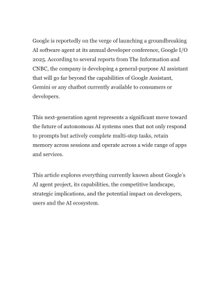 Google is Set to Launch an AI Software Agent That Could Redefine How We Code, Organize and Interact With Software