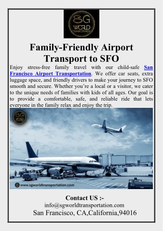 Family-Friendly Airport Transport to SFO