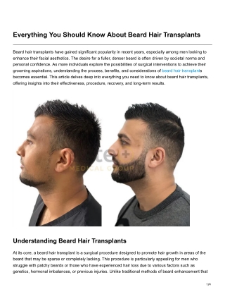Everything You Should Know About Beard Hair Transplants